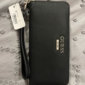 GUESS Black Textured Wristlet